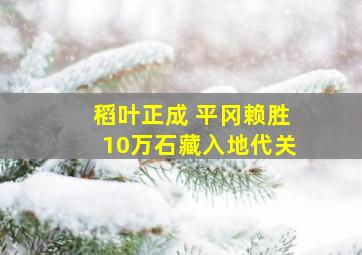 稻叶正成 平冈赖胜10万石藏入地代关